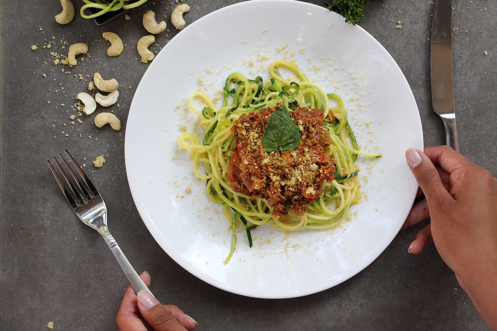 Paleo-Friendly Zucchini Noodles Recipe with Homemade Bison Marinara